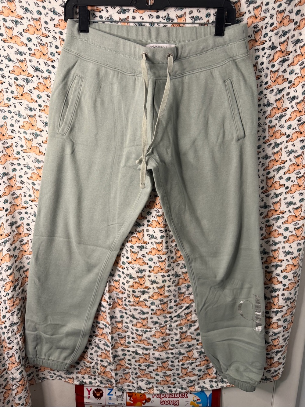 Calvin Klein Light Sage Green Drawstring Joggers
